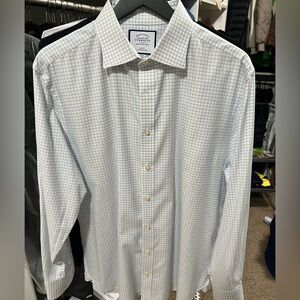 Charles Tyrwhitt Blue and White Check Dress Shirt
